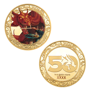 Dungeons & Dragons, 50° Anniversario, moneta placcata in oro 24 carati in edizione limitata