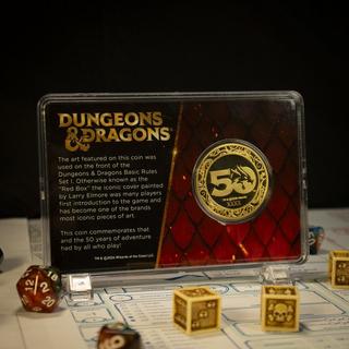 Dungeons & Dragons - Moneda chapada en oro de 24 quilates del 50.º aniversario - Edición limitada