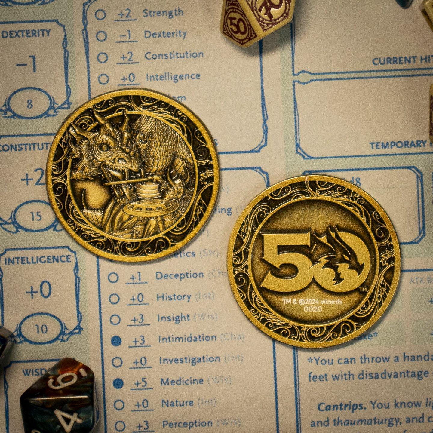 Dungeons & Dragons Limited Edition 50th Anniversary antike Goldmünze