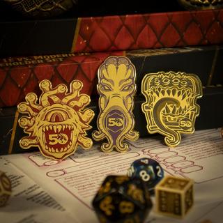 Dungeons & Dragons - Set de 3 insignias de símbolos XL del 50.º aniversario - Edición limitada