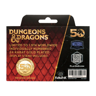 Dungeons & Dragons, 50° Anniversario, moneta placcata in oro 24 carati in edizione limitata