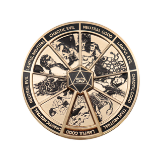 Dungeons & Dragons Gold Coloured Alignment Spinner Pin Badge