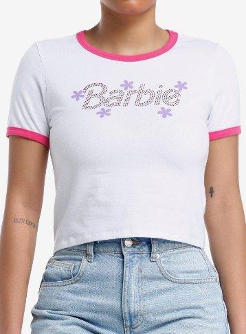 Barbie 65th Anniversary White Ringer Top