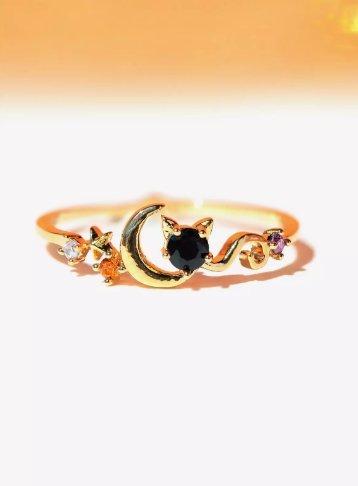 Girls Crew Halloween Cat Ring