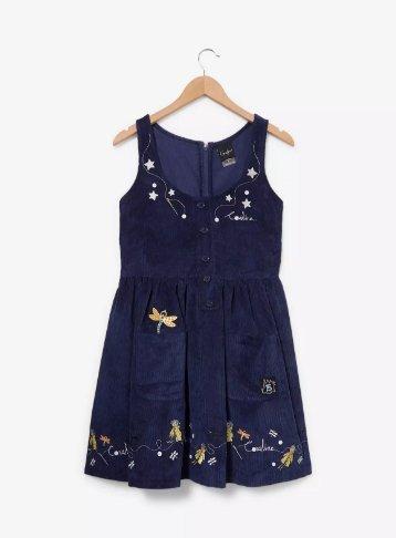 Coraline Embroidered Icons Corduroy Tank Dress