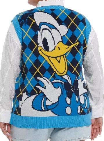 Her Universe Disney Donald Duck Argyle Sweater Vest Plus Size