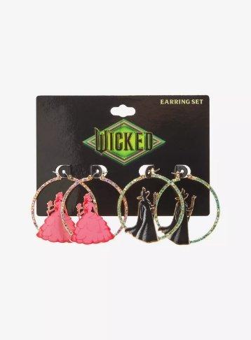 Wicked Glinda & Elphaba Hoop Earring Set