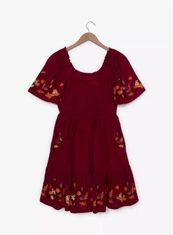 Disney Chip 'N Dale Leaves & Acorns Smock Dress