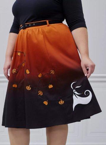 Her Universe The Nightmare Before Christmas Zero Ombre Retro Skirt Plus Size Her Universe Exclusive