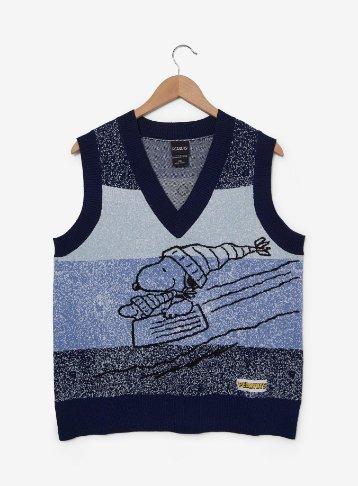 Peanuts Snoopy & Woodstock Sledding Sweater Vest