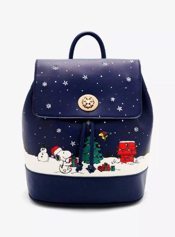 Peanuts Snoopy & Woodstock Holiday Scene Flap Mini Backpack