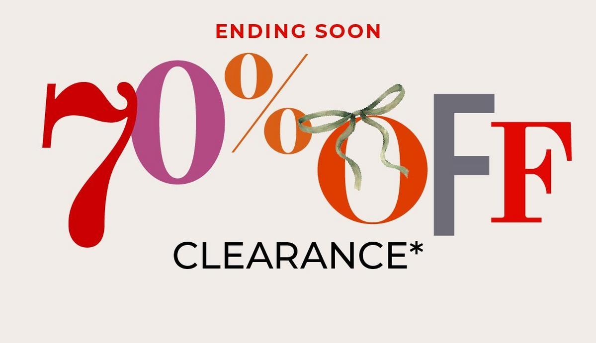Shop 70% Off Clearance