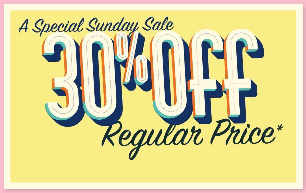 30% off regular price
