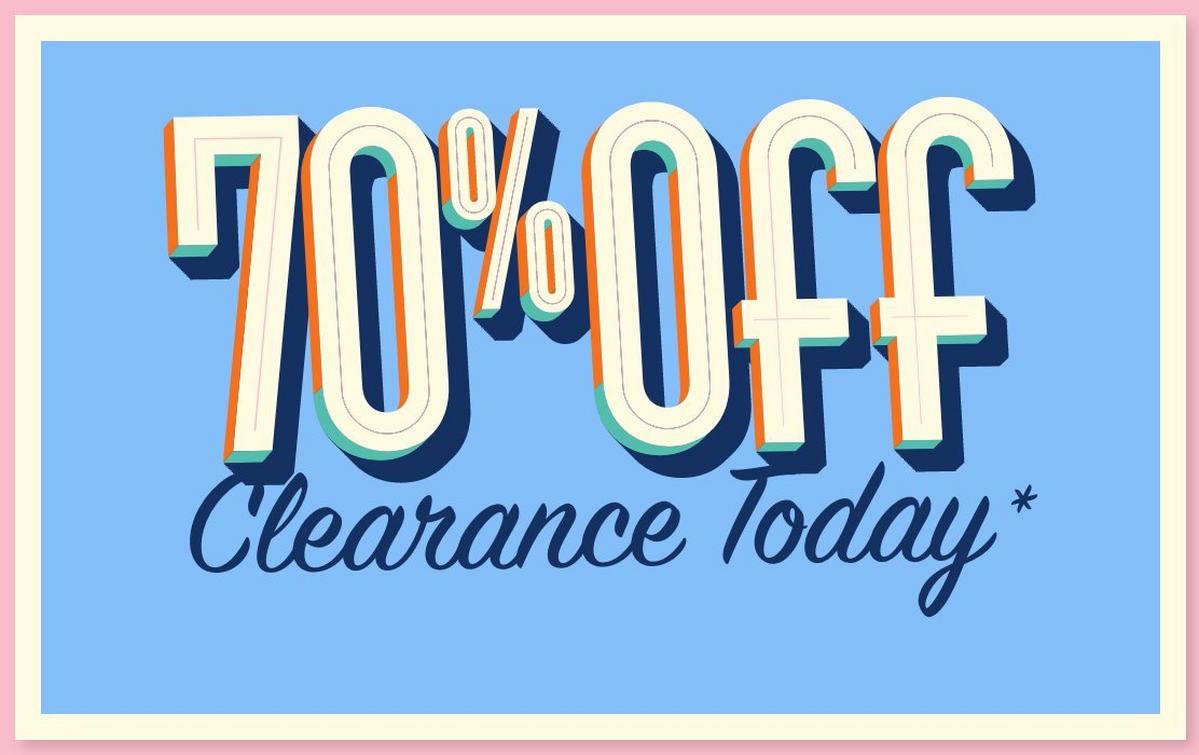 70% Off Clearance