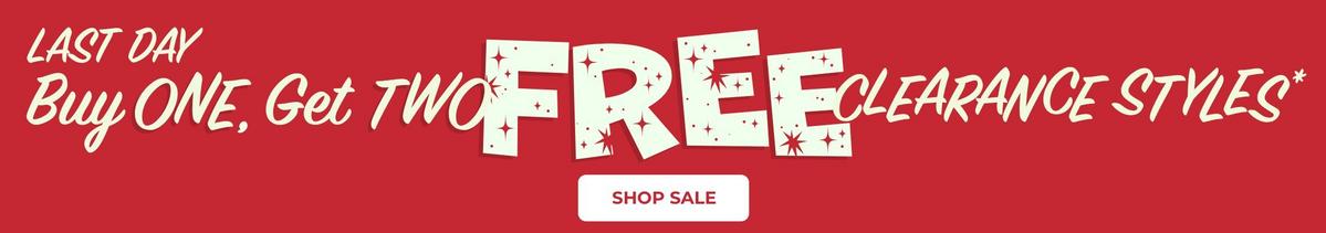 Buy one, get two free clearance sale