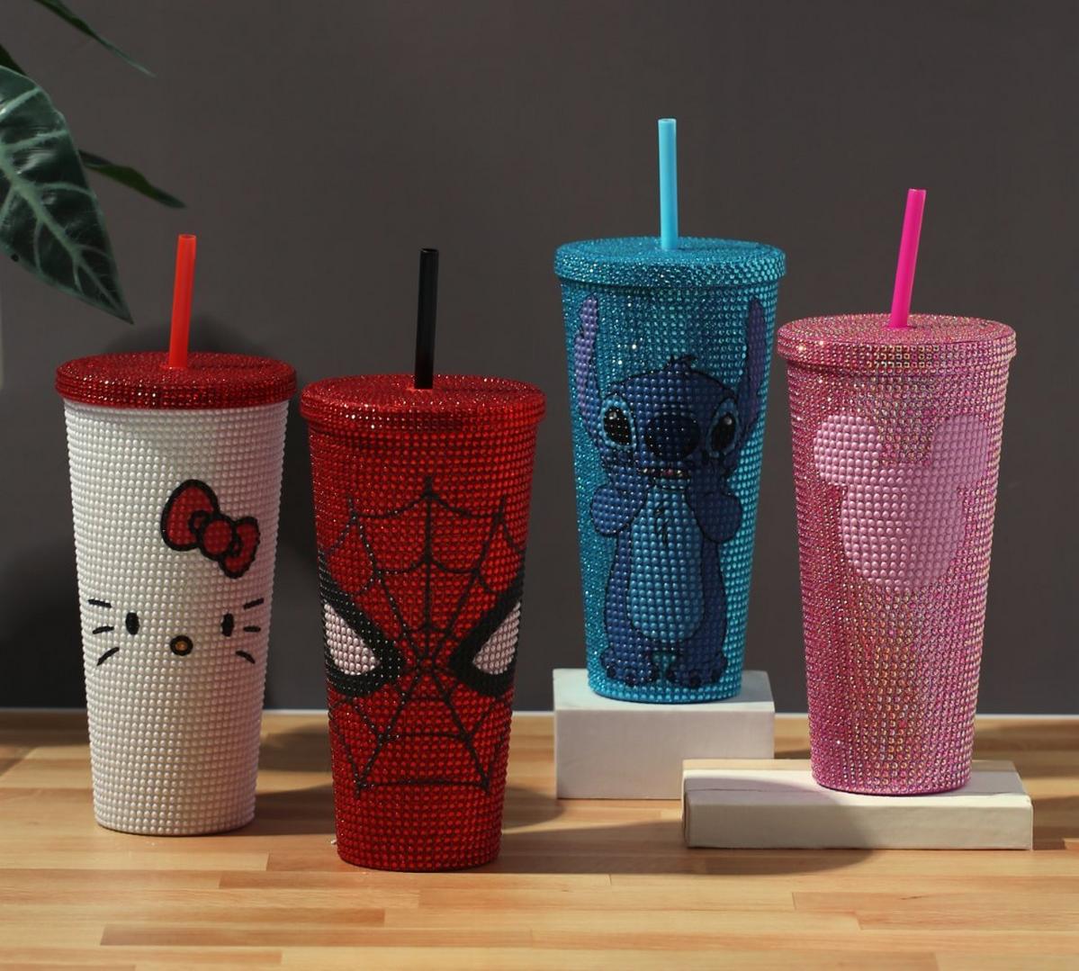 Four different travel cups