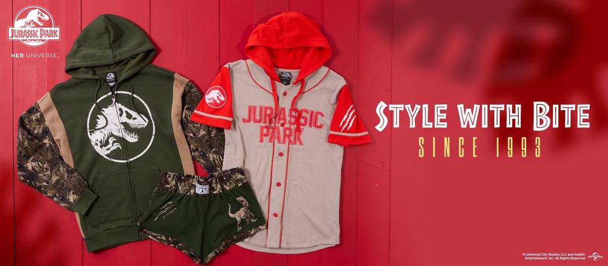 Jurassic Park hoodie, hooded jersey and shorts