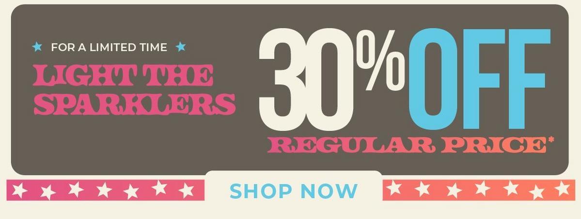 Shop 30% Off Regular Price