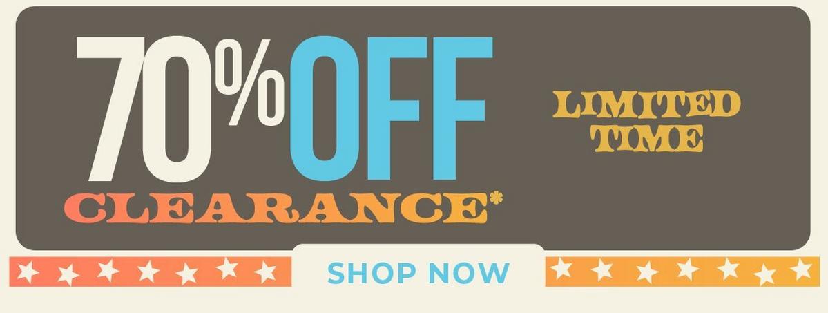 Shop 70% Off Clearance