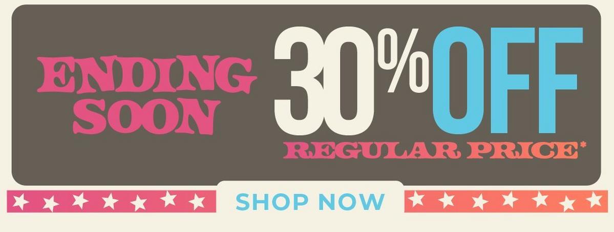 Shop 30% Off Regular Price