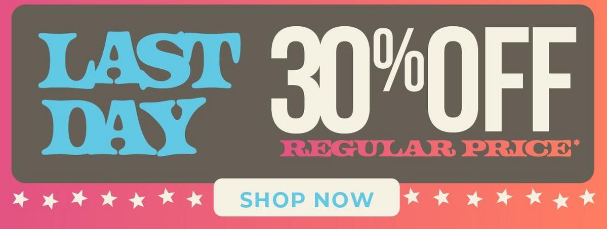 Shop 30% Off Regular Price