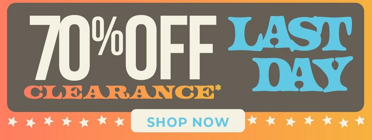 Shop 70% Off Clearance
