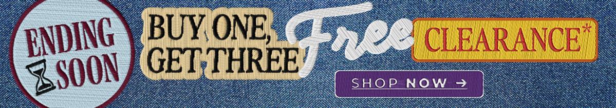 Shop buy one, get three free clearance 