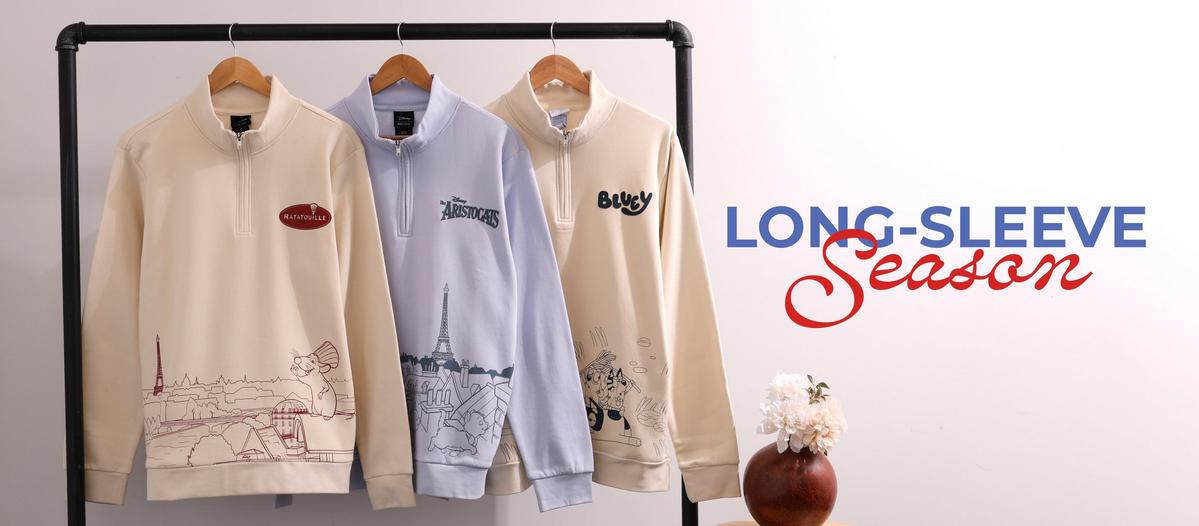 Long-sleeve season. Shop sweatshirts and sweaters