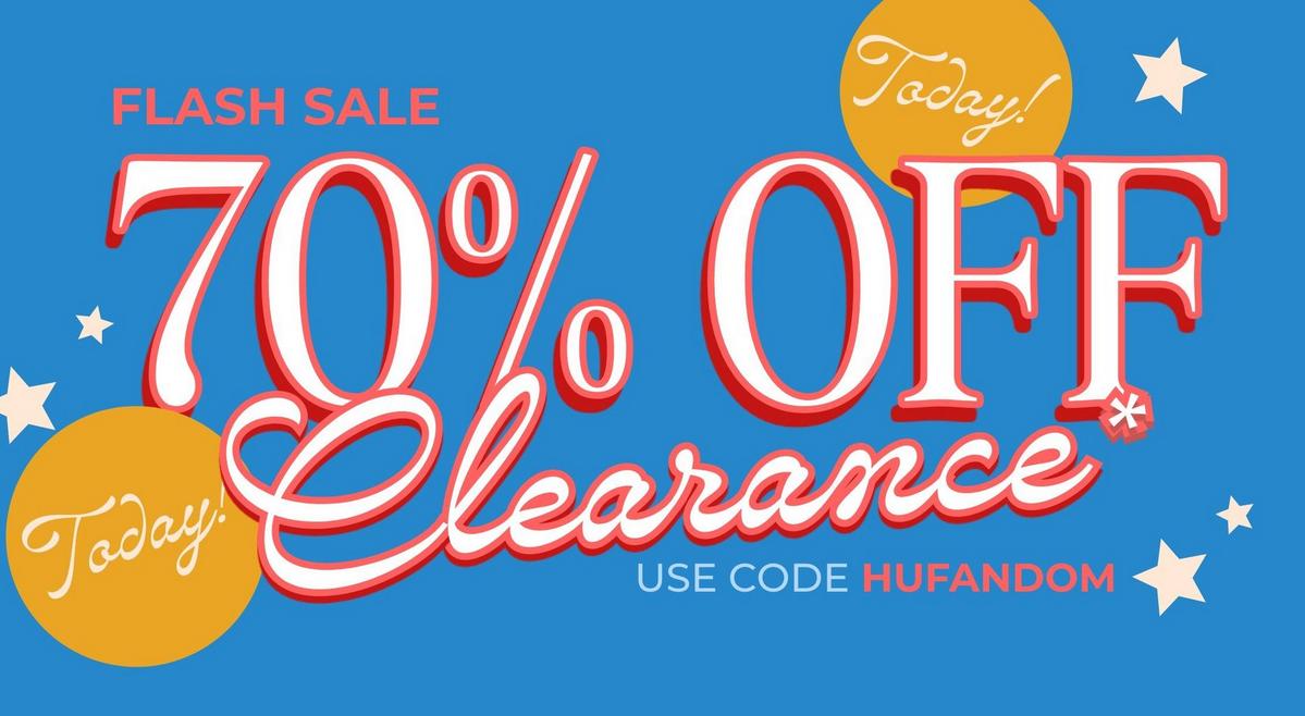 Today! 70% Off clearance. Use code: HUFANDOM. Shop now
