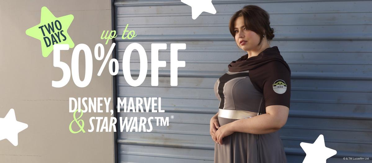 Two days - Up to 50% Off Disney, Marvel & Star Wars