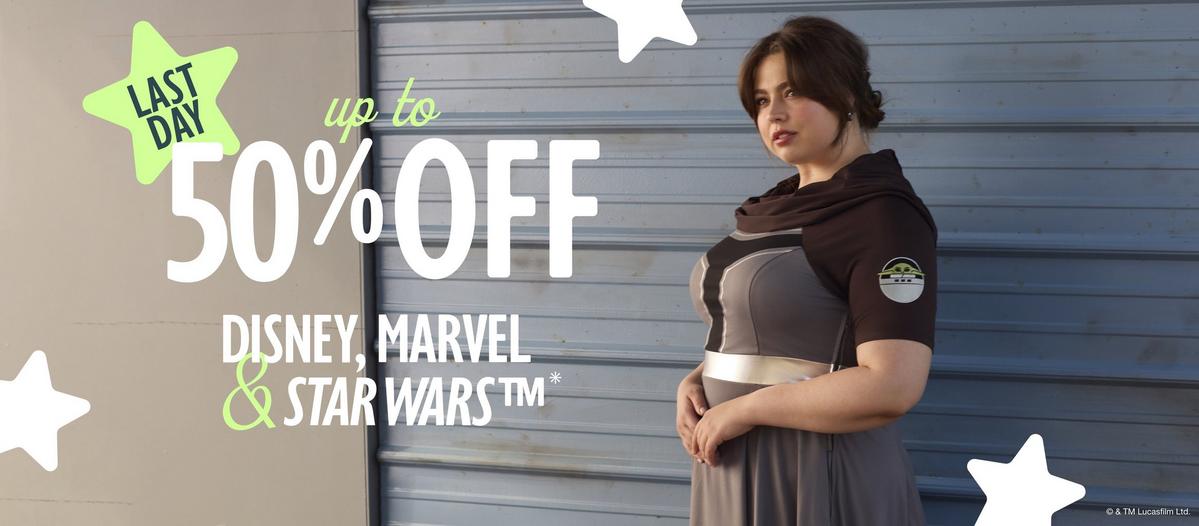 Last day - Up to 50% Off Disney, Marvel & Star Wars