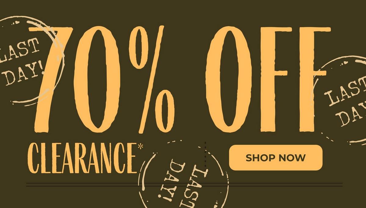 Last day - 70% Off clearance. Shop now