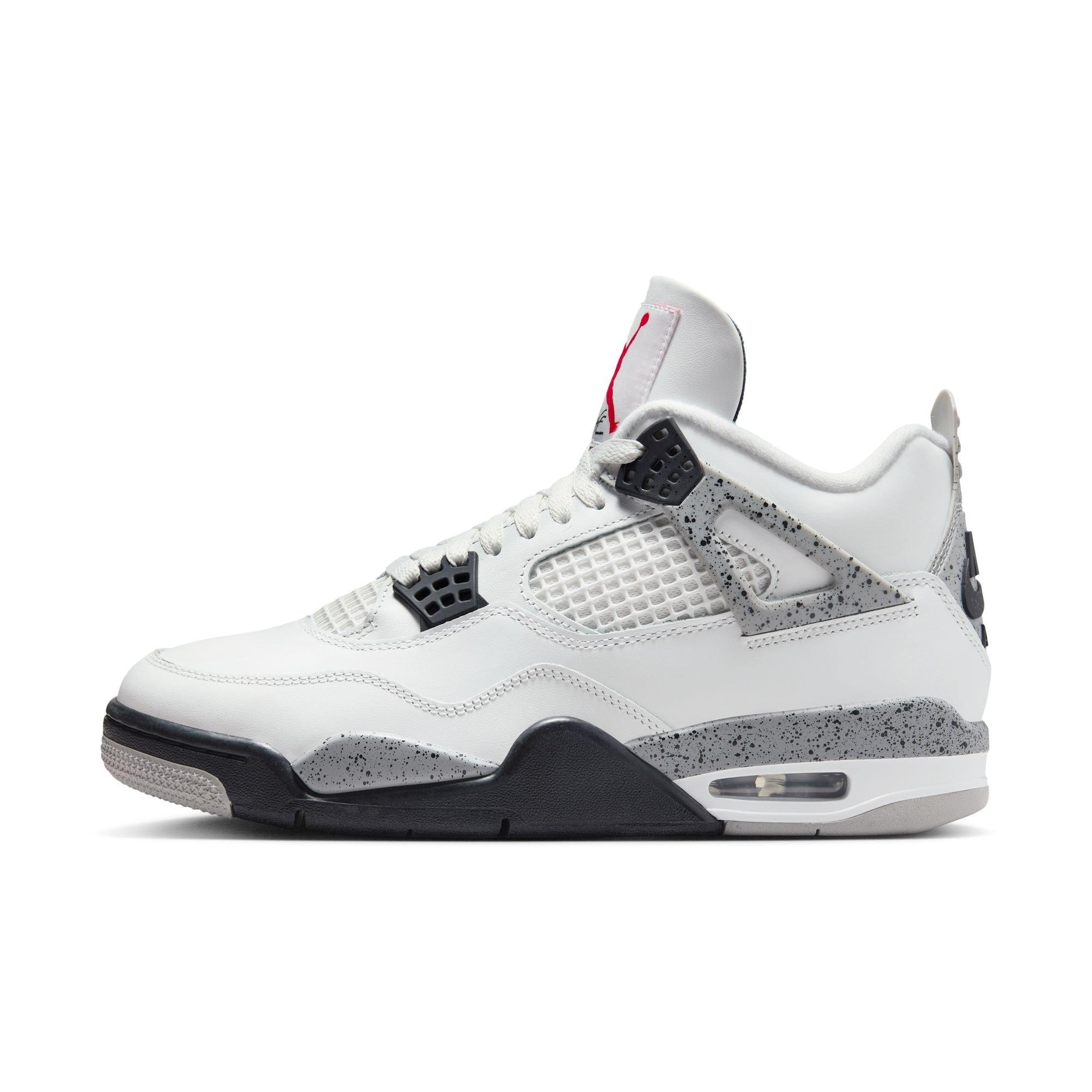 Jordan 4 Retro "White Cement" Left View of Shoe