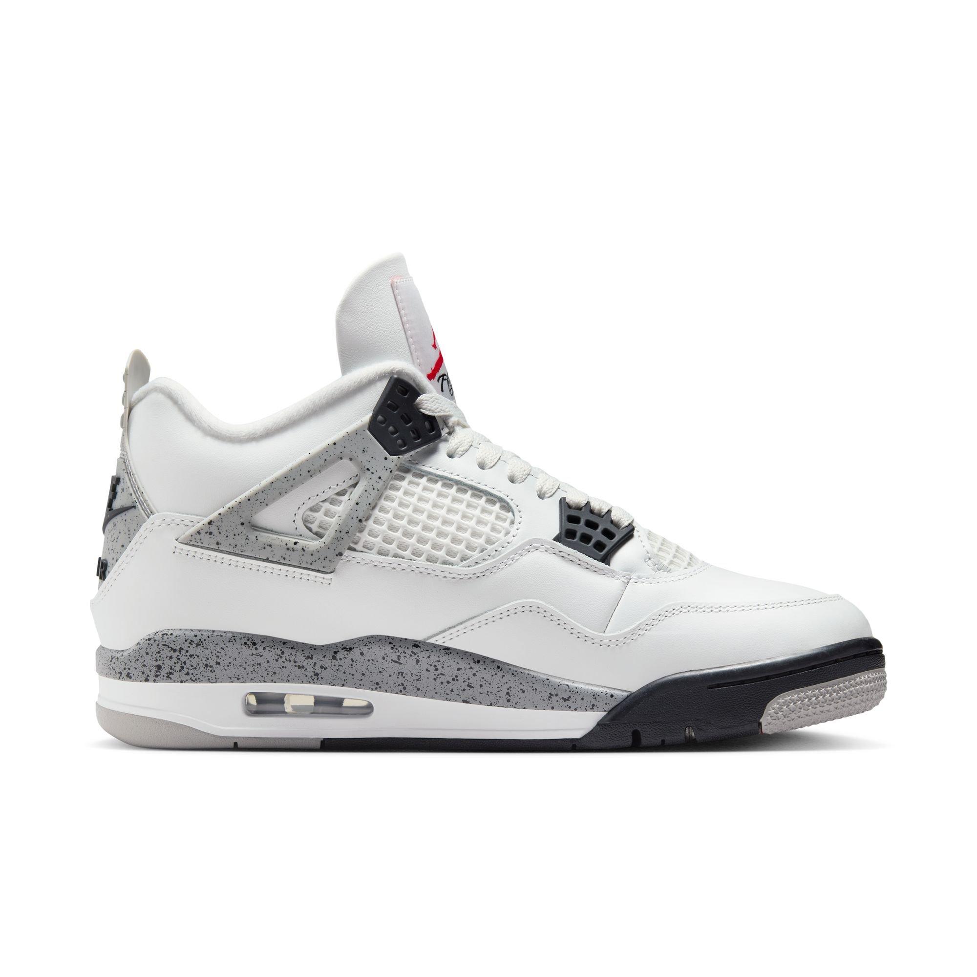Jordan 4 Retro "White Cement" Right View of Shoe