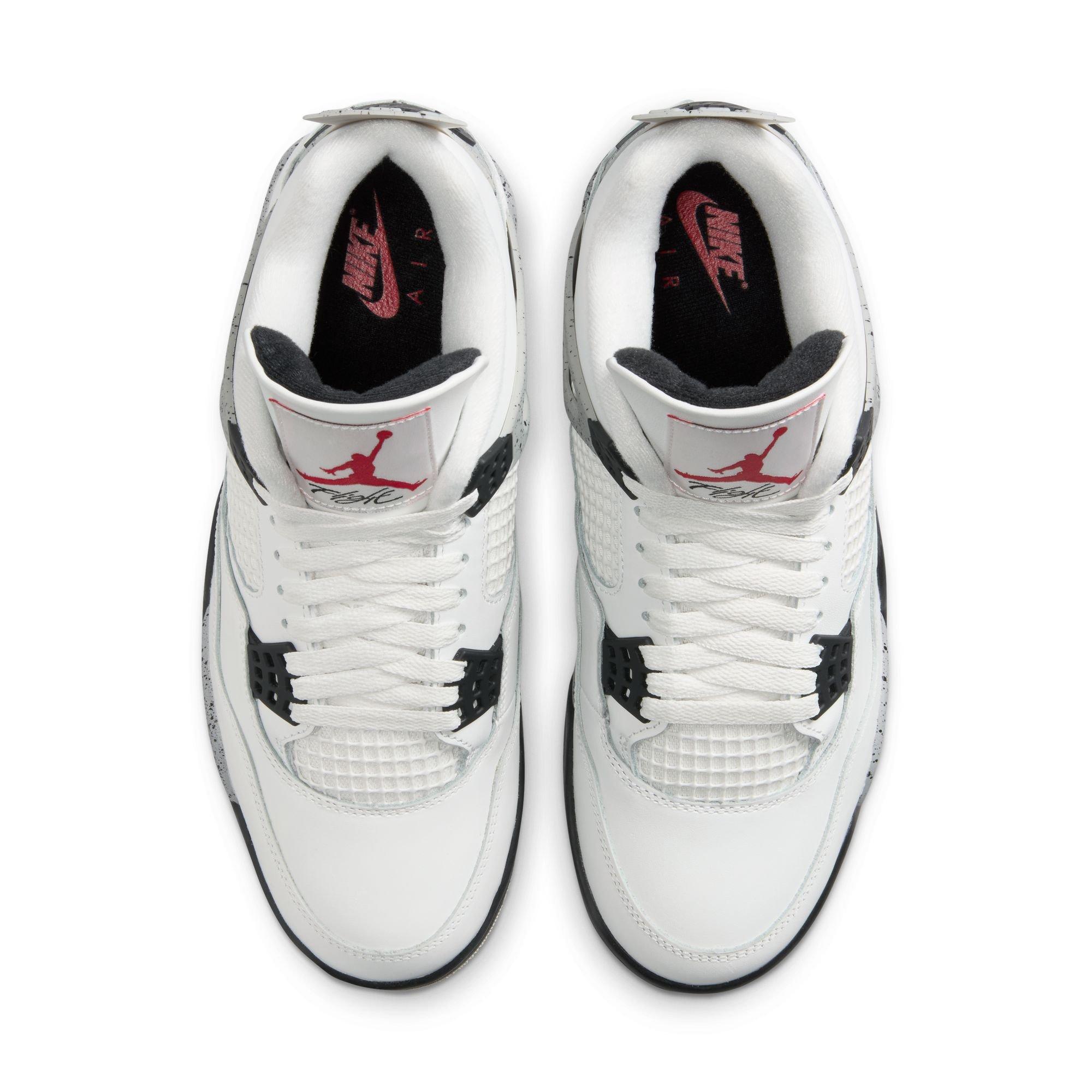 Jordan 4 Retro "White Cement" Top of Shoe Detail