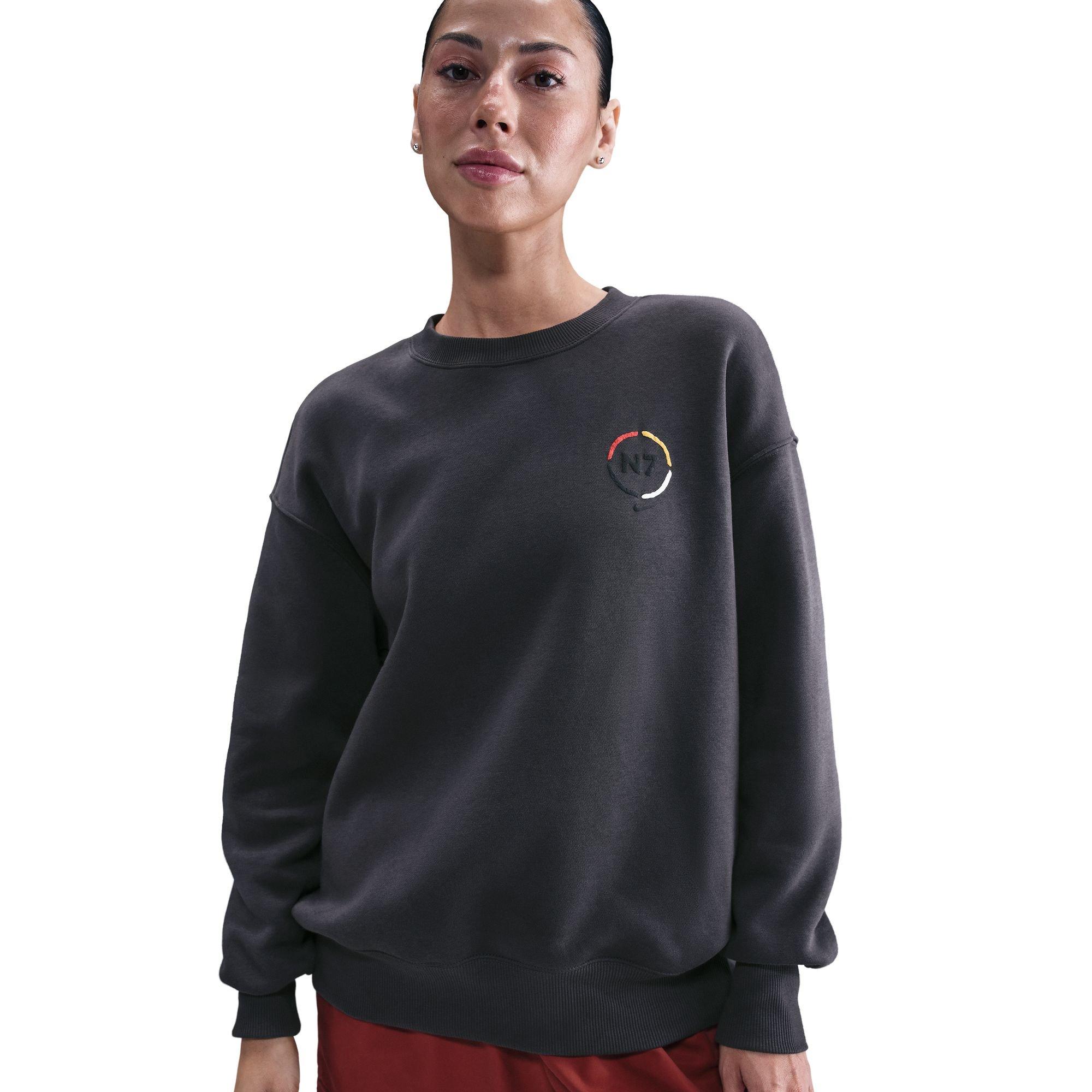 Nike N7 Oversized Phoenix Fleece Crew-Neck Sweatshirt - Anthracite