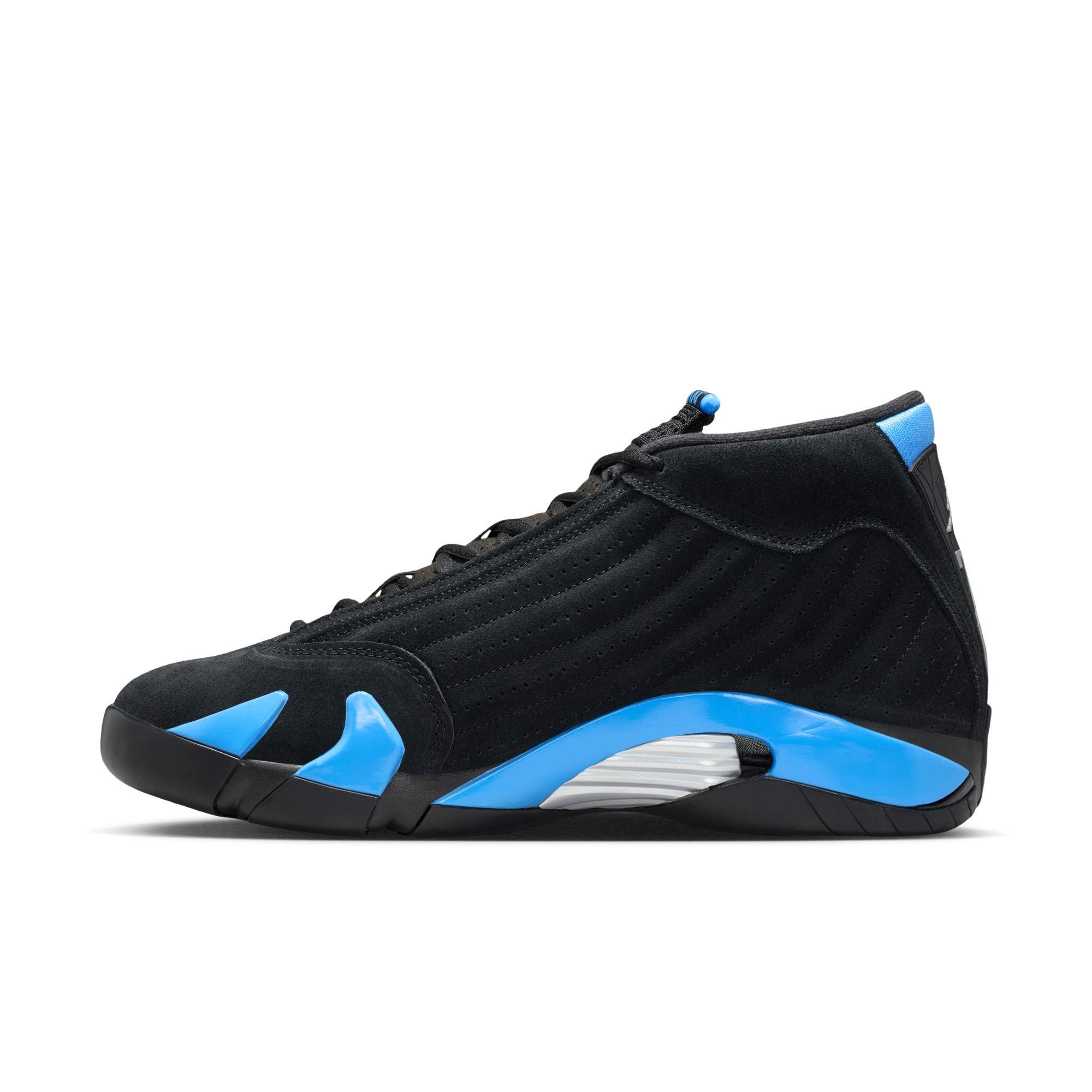 Jordan 14 Retro "University Blue" left view of shoe