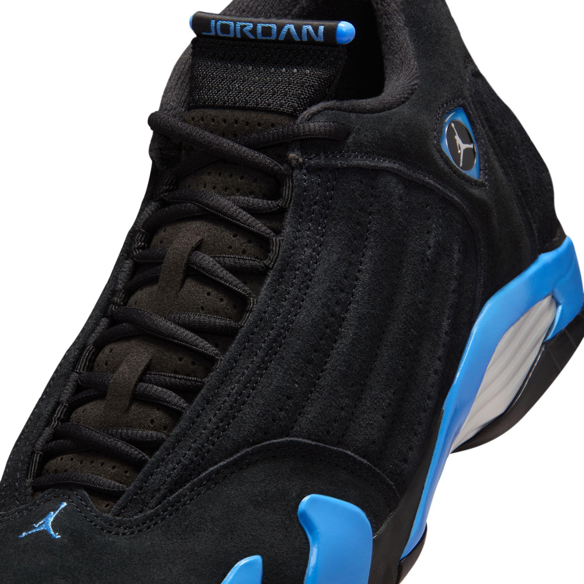 Jordan 14 Retro "University Blue" lace detail