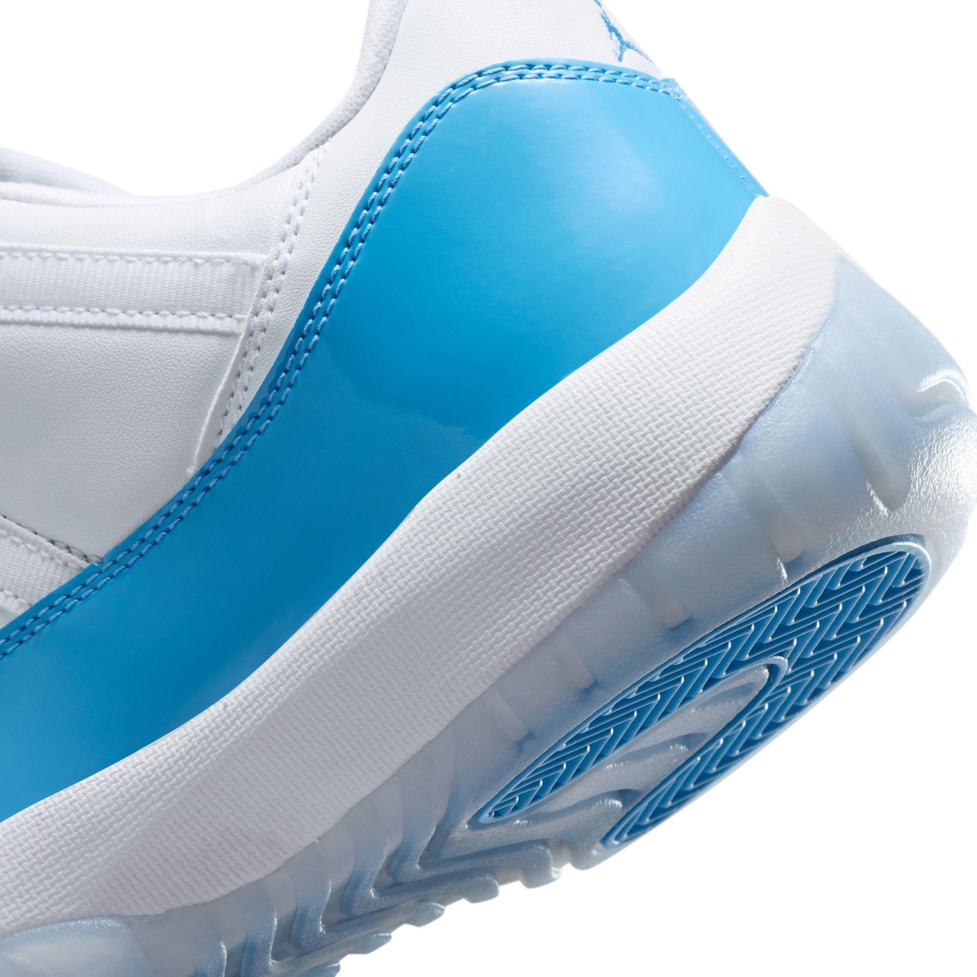 Jordan 11 Retro Low "White and University Blue" Heel