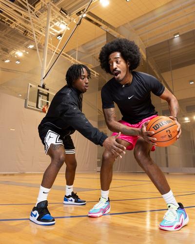 men with Nike basketball and Nike and Jordan basketball apperal