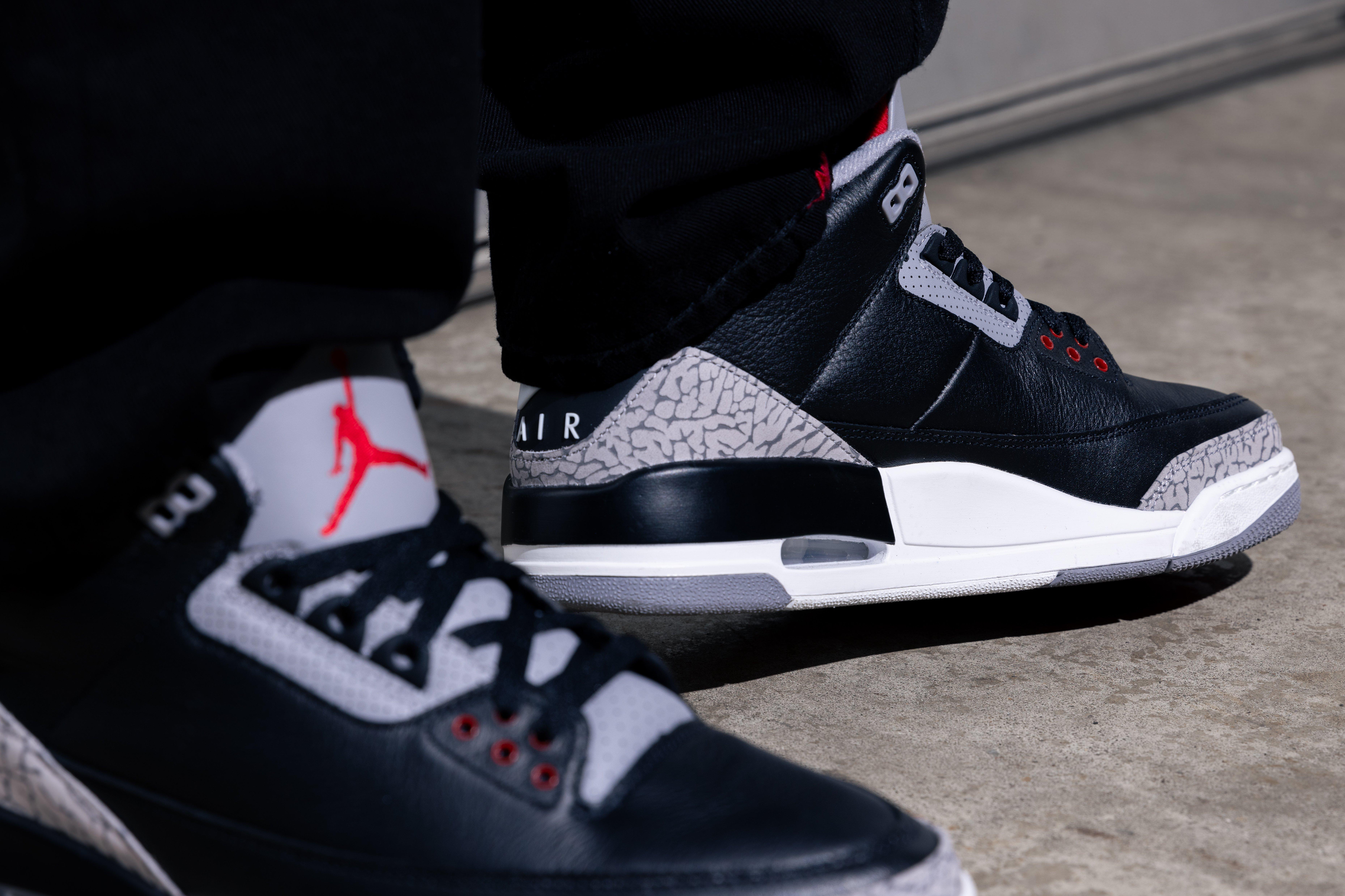 Air Jordan 3 “Black Cement” Left Side of Shoe
