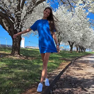 blue dress white sneakers The Ruby Dress in Ice Blue 14 / Ice Blue main image 1