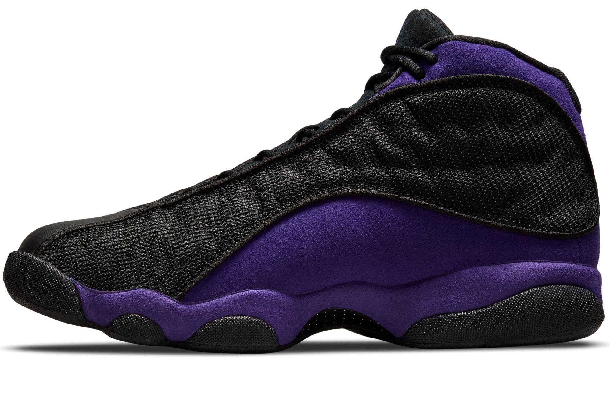 Jordan 13 purple sales and white