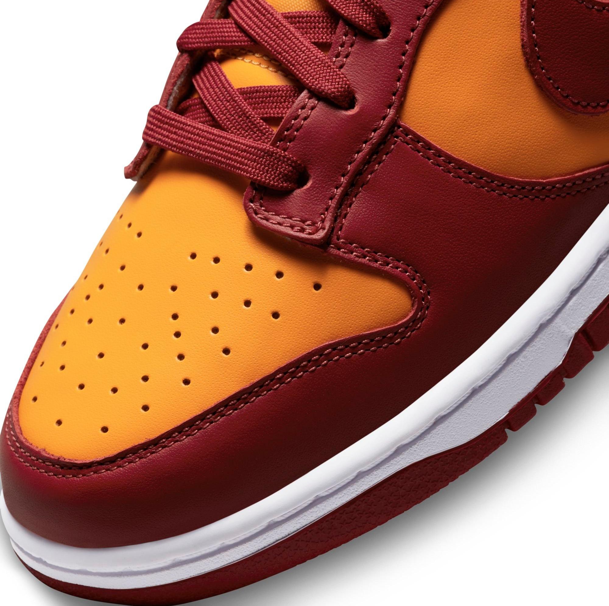 Maroon and store gold sneakers