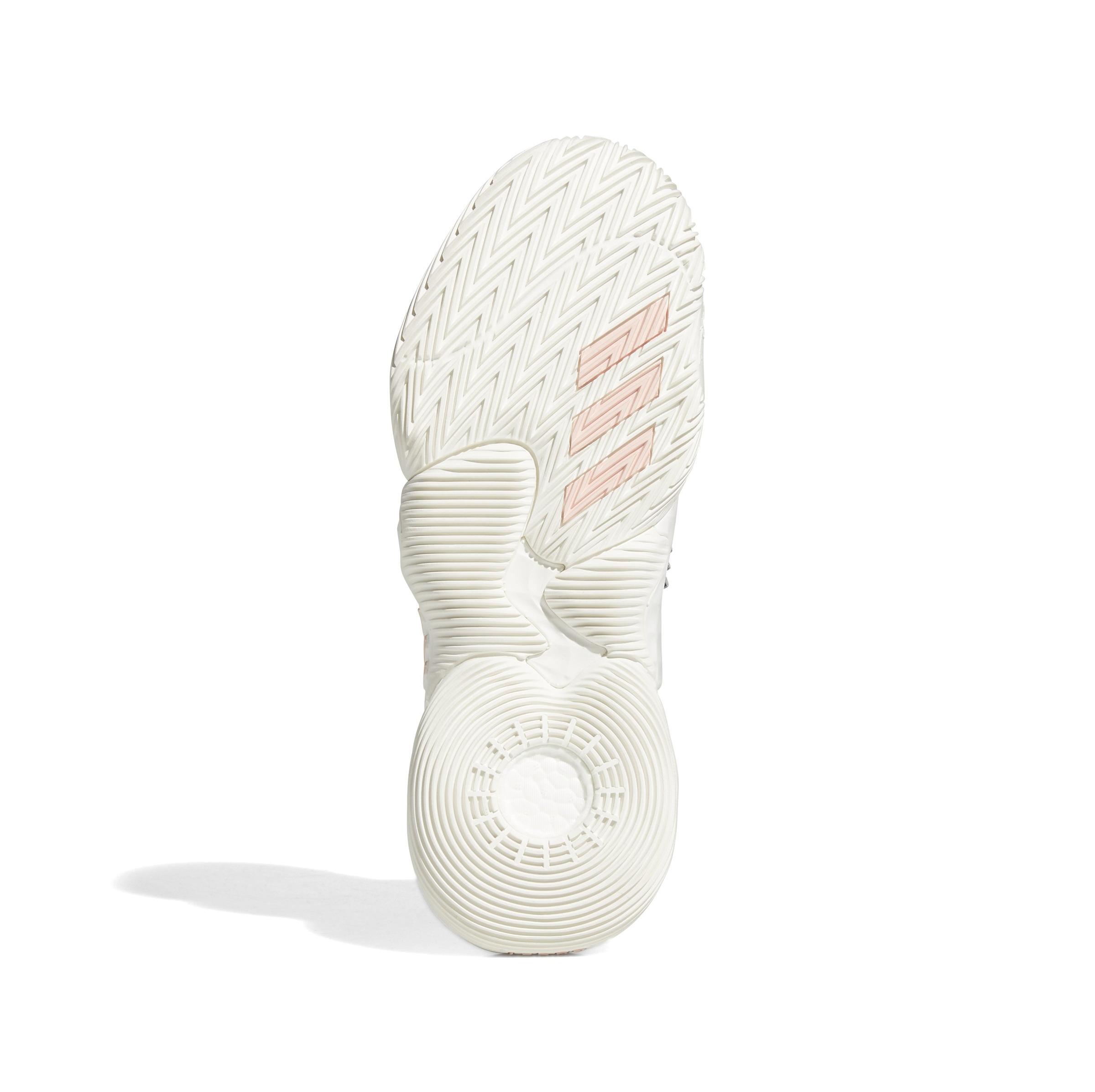 Herringbone traction pattern on the outsole of the adidas Trae Young 1 "Carbon/Gum/White" colorway that launches on May 13