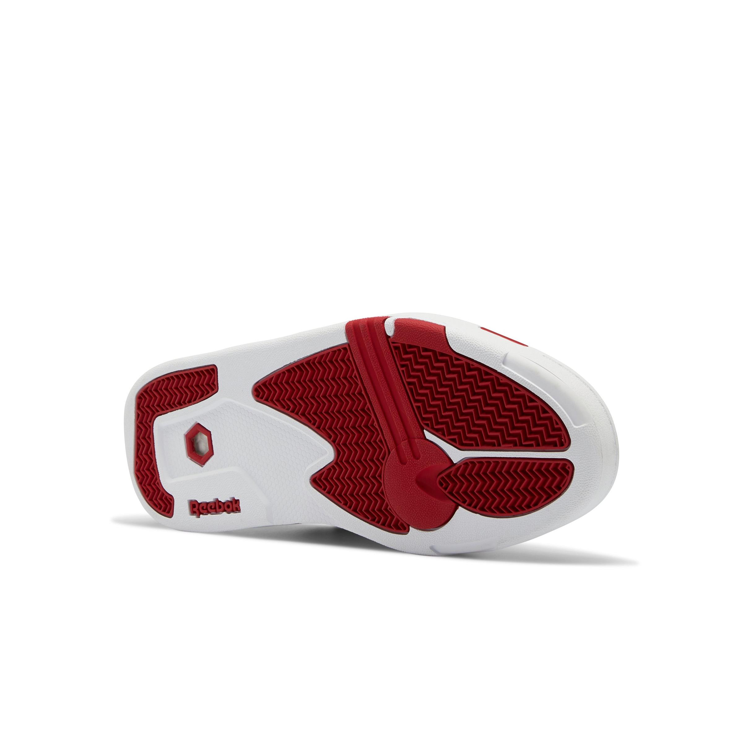 Reebok Pump Omni Zone II "White/Red/Black" Men's Basketball shoe side sole