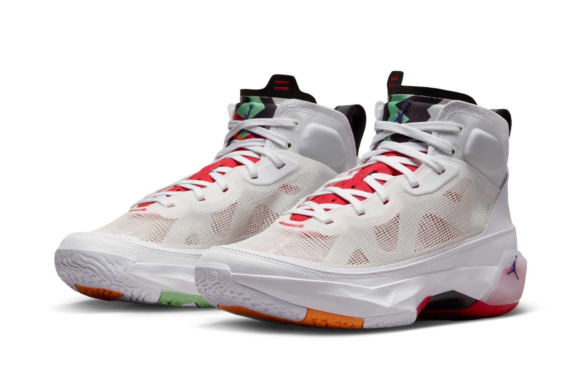 Jordan 27 "Hare" shoes side by side