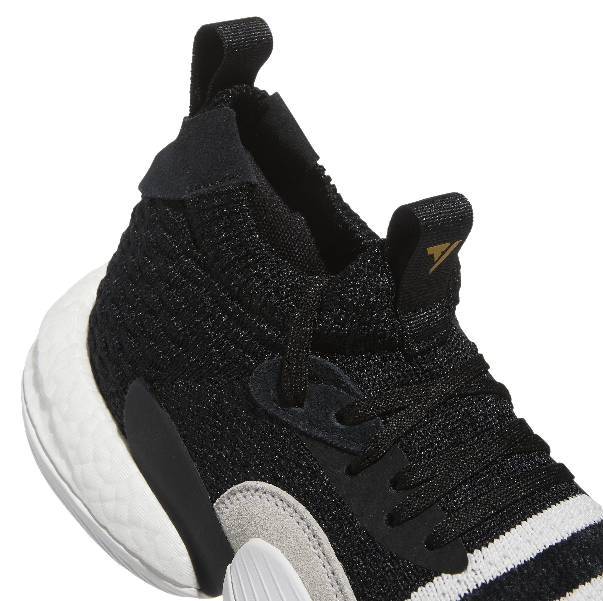 adidas Trae Young 2.0 "White/Black/Gold" Men's Basketball Shoe Dropping 12/23 tongue tag