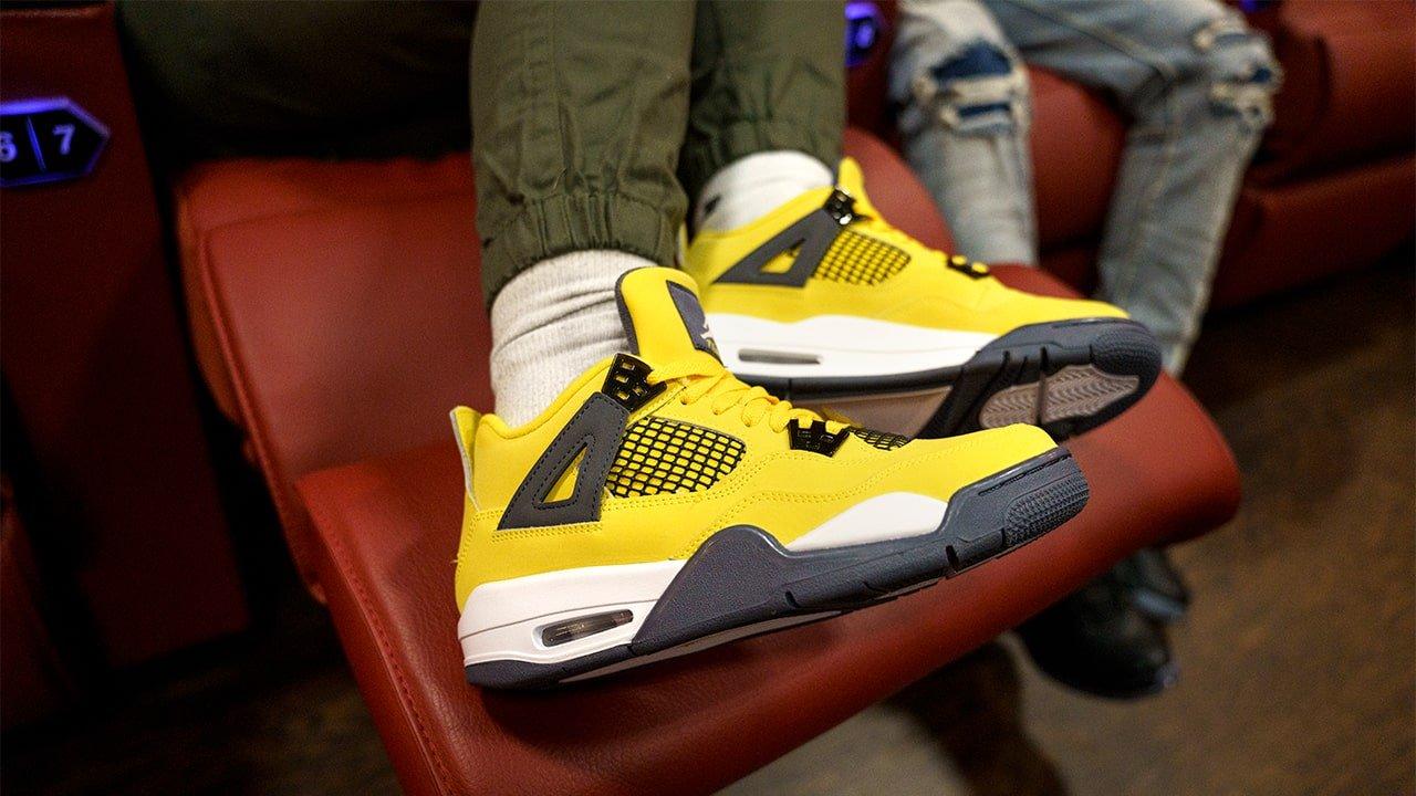 Sneakers Release – Jordan 4 Retro “Lightning” Tour Yellow/Dark Blue Grey/ White Men's & Shoe