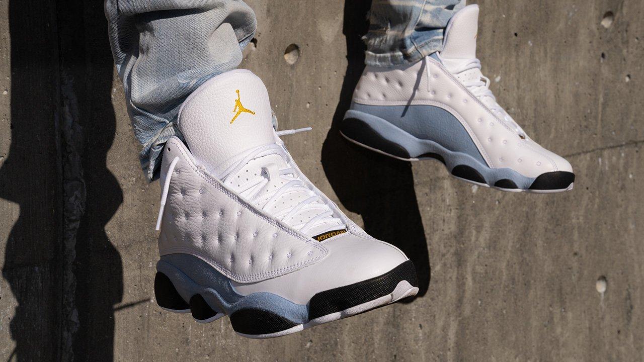 Air jordan 13 on sale blue grey white